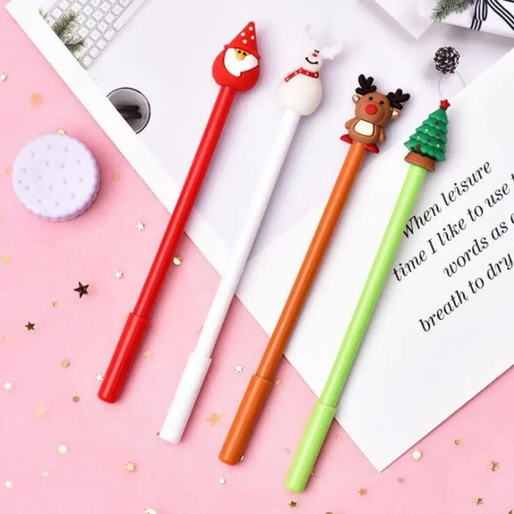 Adorable Christmas Themed Gel Pen 4pc Set‎ w/Christmas Themed Pencil Pouch~~NWOT